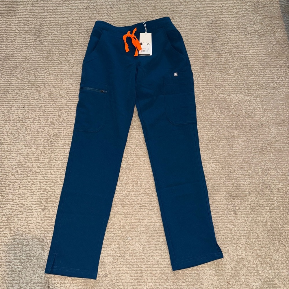 New | Figs Yola Skinny Scrub Pants Deep Reef XXS Petite